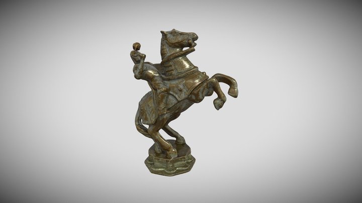 Low polygonal checkerboard knight 3D Model
