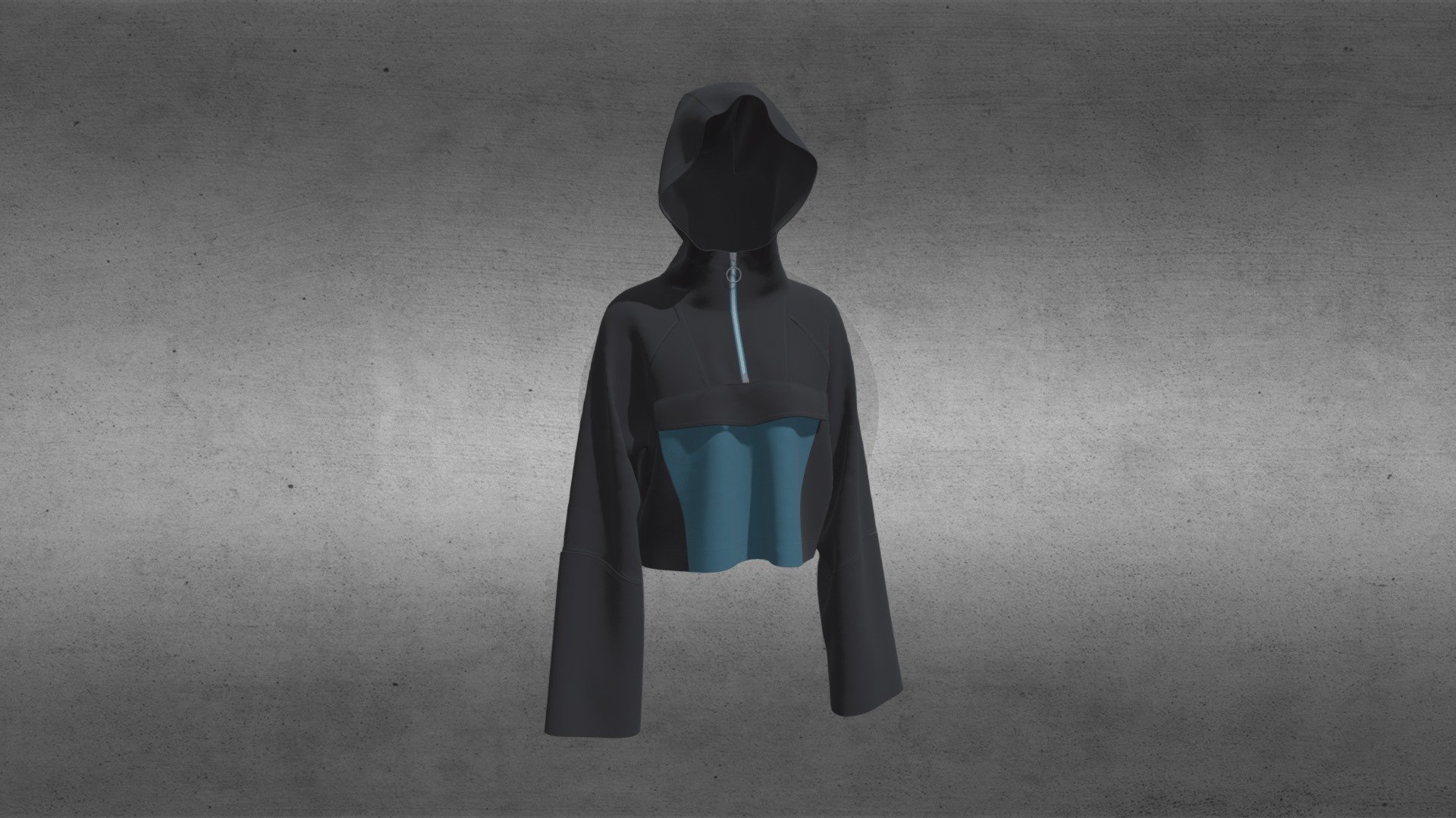 Color Block Zip-up Hoodie - Download Free 3D model by Style3D CG ...