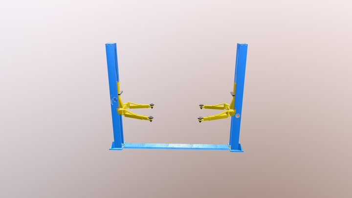 Двухстоечный автоподъемник Т4 3D Model