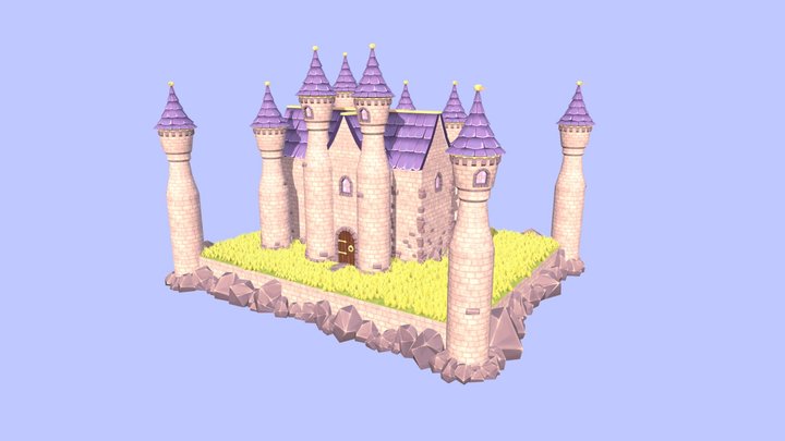 Modular Medieval Fantasy Castle | Low-Poly 3D Model