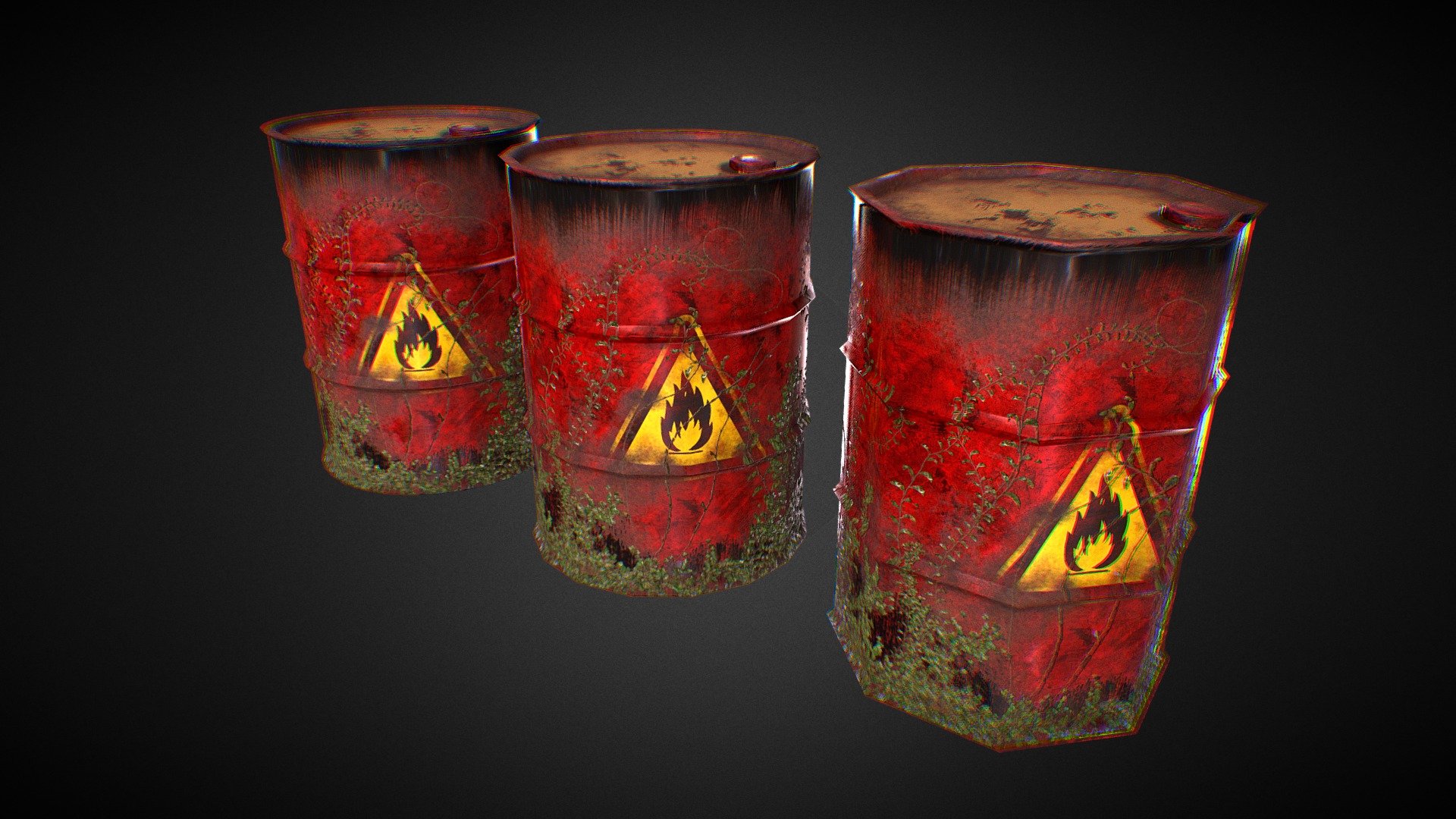 Red Barrel (Updated) Low, Mid and "high" Poly