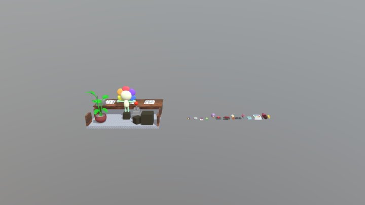 Dandy shop + Items 3D Model