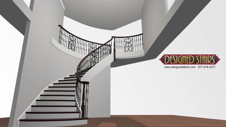 44368 curved stair 5-10-19 3D Model