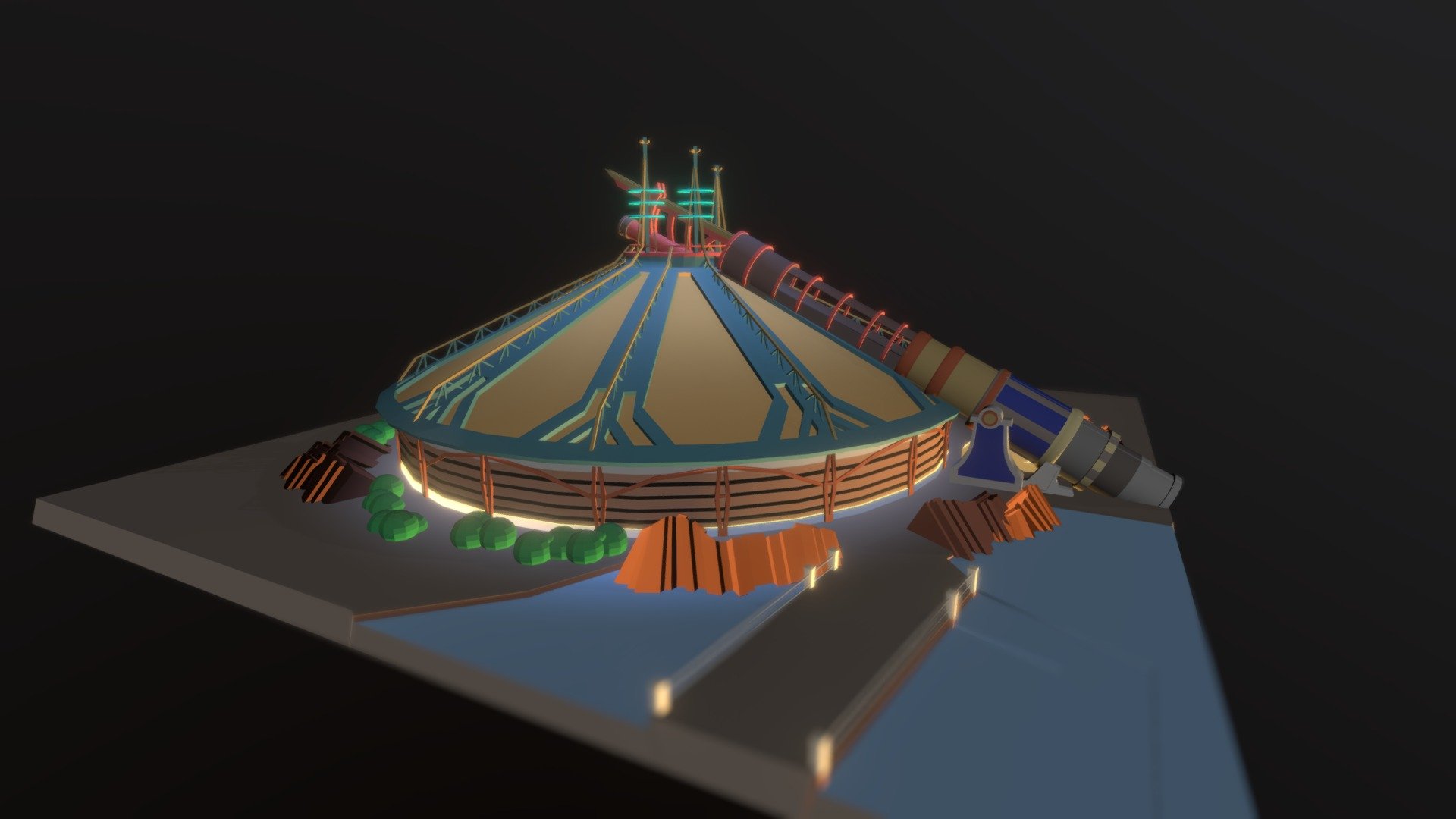 space mountain 3d model printed