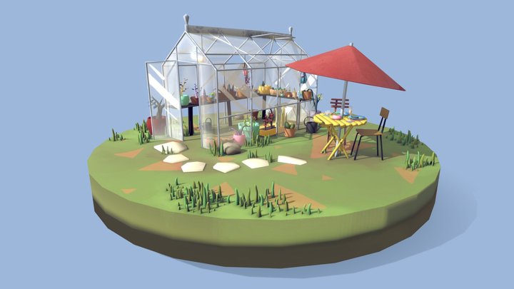Breakfast by the Greenhouse 3D Model