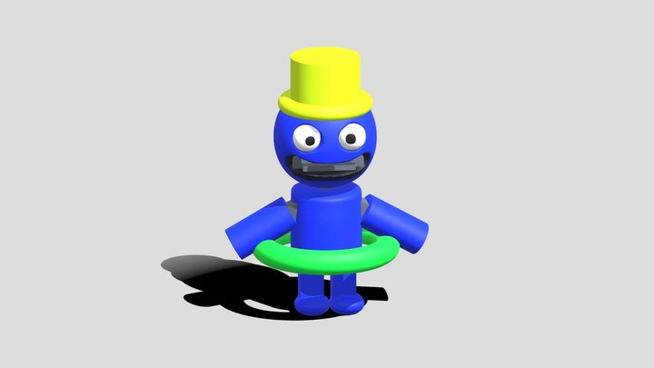 little robot dude with a hulahoop 3D Model