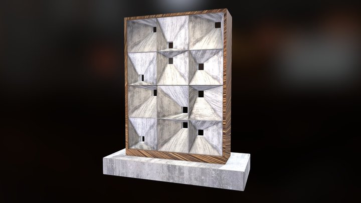 Expositor madera y cemento - joyería – Modelo 3D gratuito STL