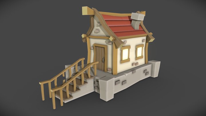 Low Poly House – Modelo 3D gratuito STL