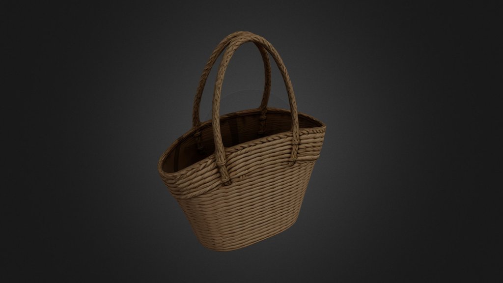 Woven straw basket bag