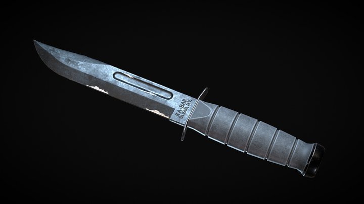 Combat Knife 3D Model