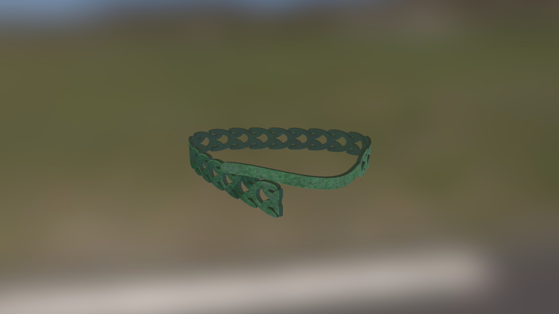3D model Rapstrap - This is a 3D model of the Rapstrap. The 3D model is about a blue ring with a green gem.