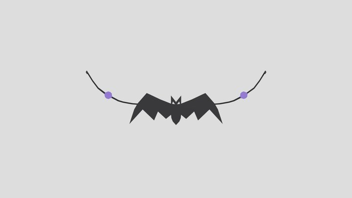 spooky bat banner 3D Model
