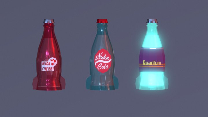 Nuka Cola low poly set – Modello 3D gratuito STL