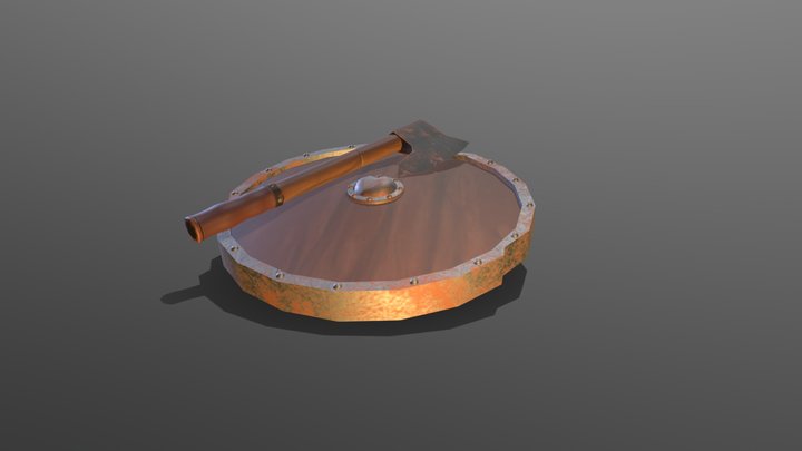 AxeAndShieldForLightingSketchFab 3D Model
