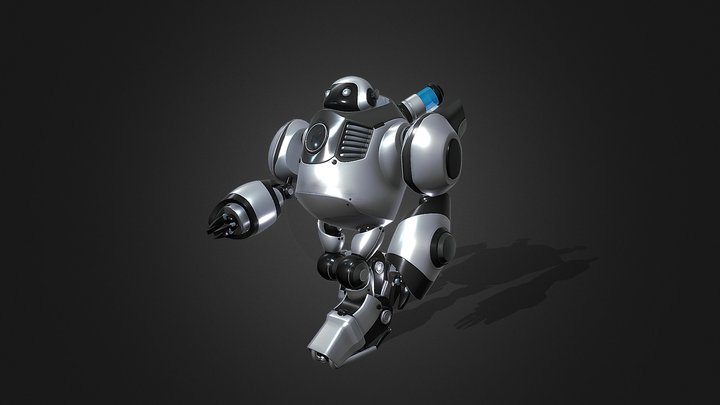 Robot No.2 - Rigged - Animated 3D Model