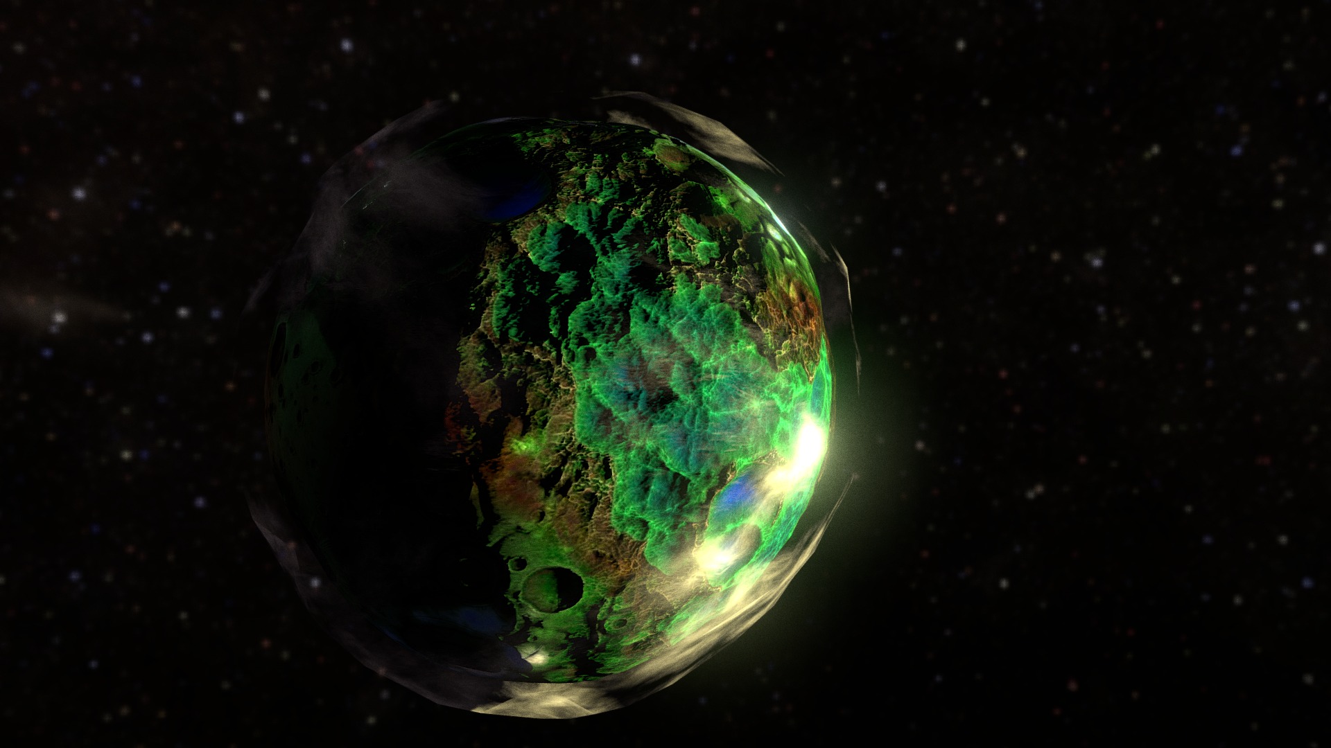 3D model Alien Planet - This is a 3D model of the Alien Planet. The 3D model is about a planet in space.