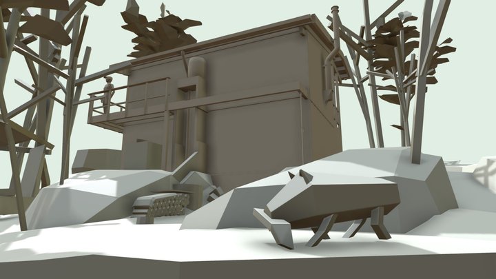 FOREST LONER - Diorama WIP 3D Model