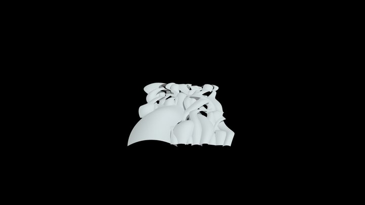 Draft Flags River 3D Model