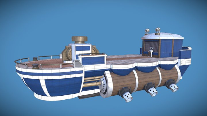 Columbia troop transport barge 3D Model