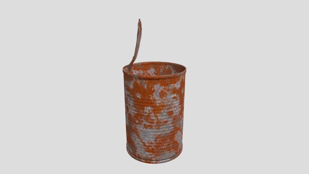 Realistic Rusty Tin Can — PBR 3D Model