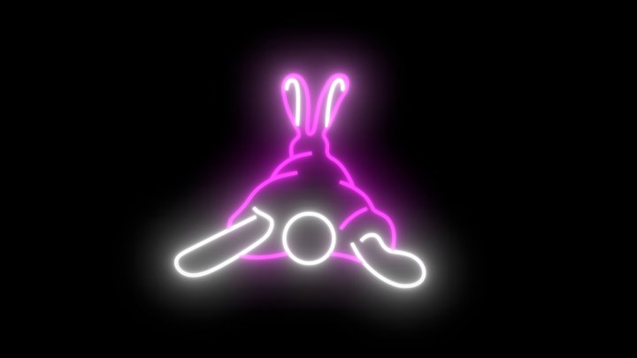 Neon rabbit butt 3D Model