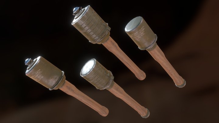 Stielhandgranate 24 3D Model