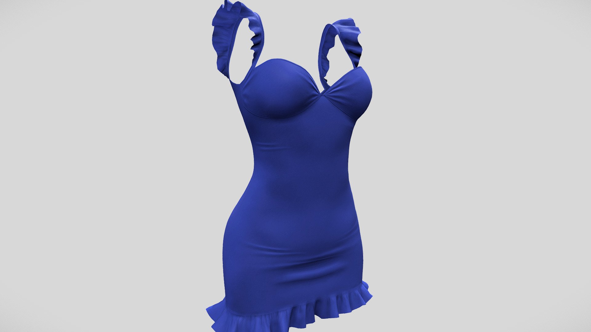 Frills Trims Mini Cami Dress - Buy Royalty Free 3D model by 3dia ...