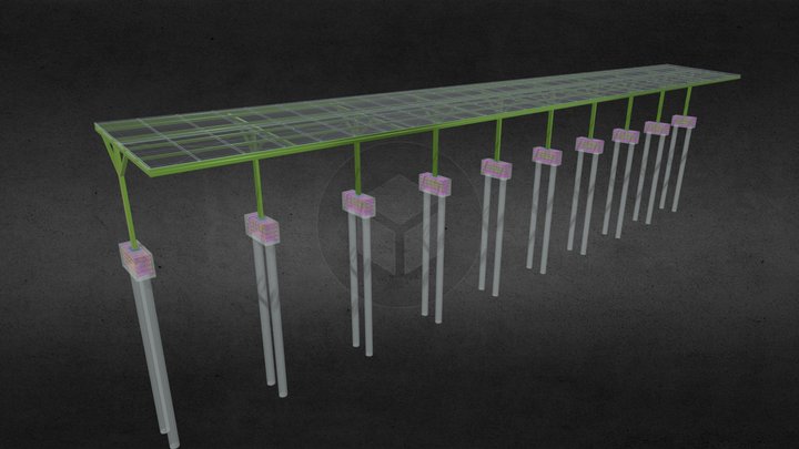 Estrutura para Sistema Fotovoltaico 3D Model