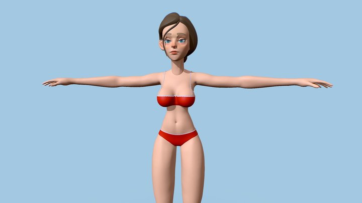 female model t-pose 3D Model