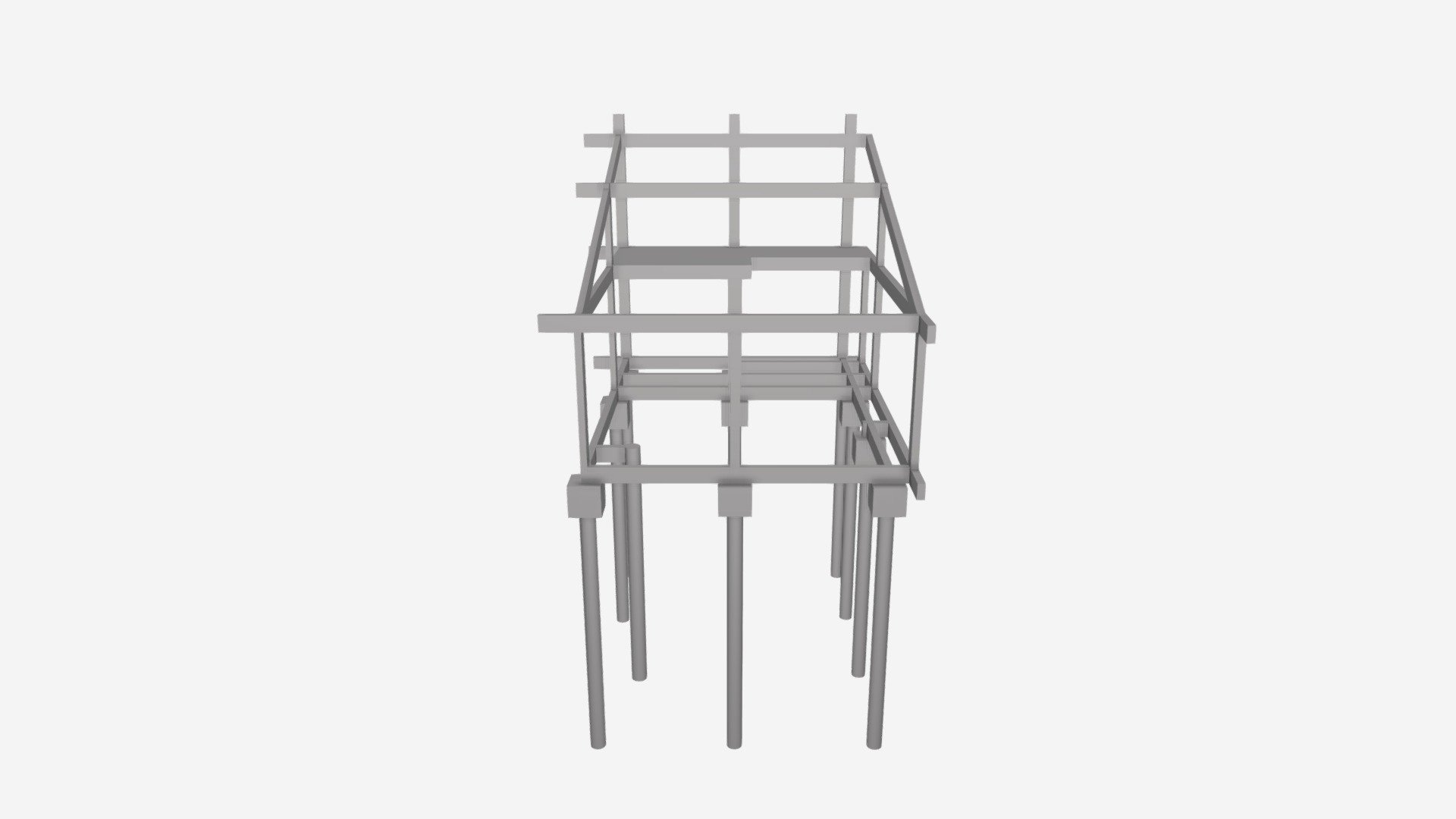 Modelo 3D da estrutura em concreto armado
