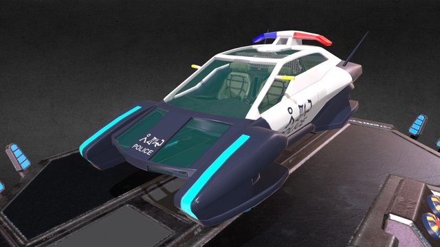 Hover Police Car 3D Model