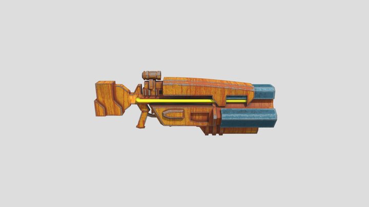 Rusted Sci-fi Gun 3D Model