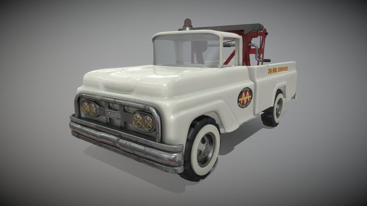 Tonka Wrecker Toy Truck 3D Model
