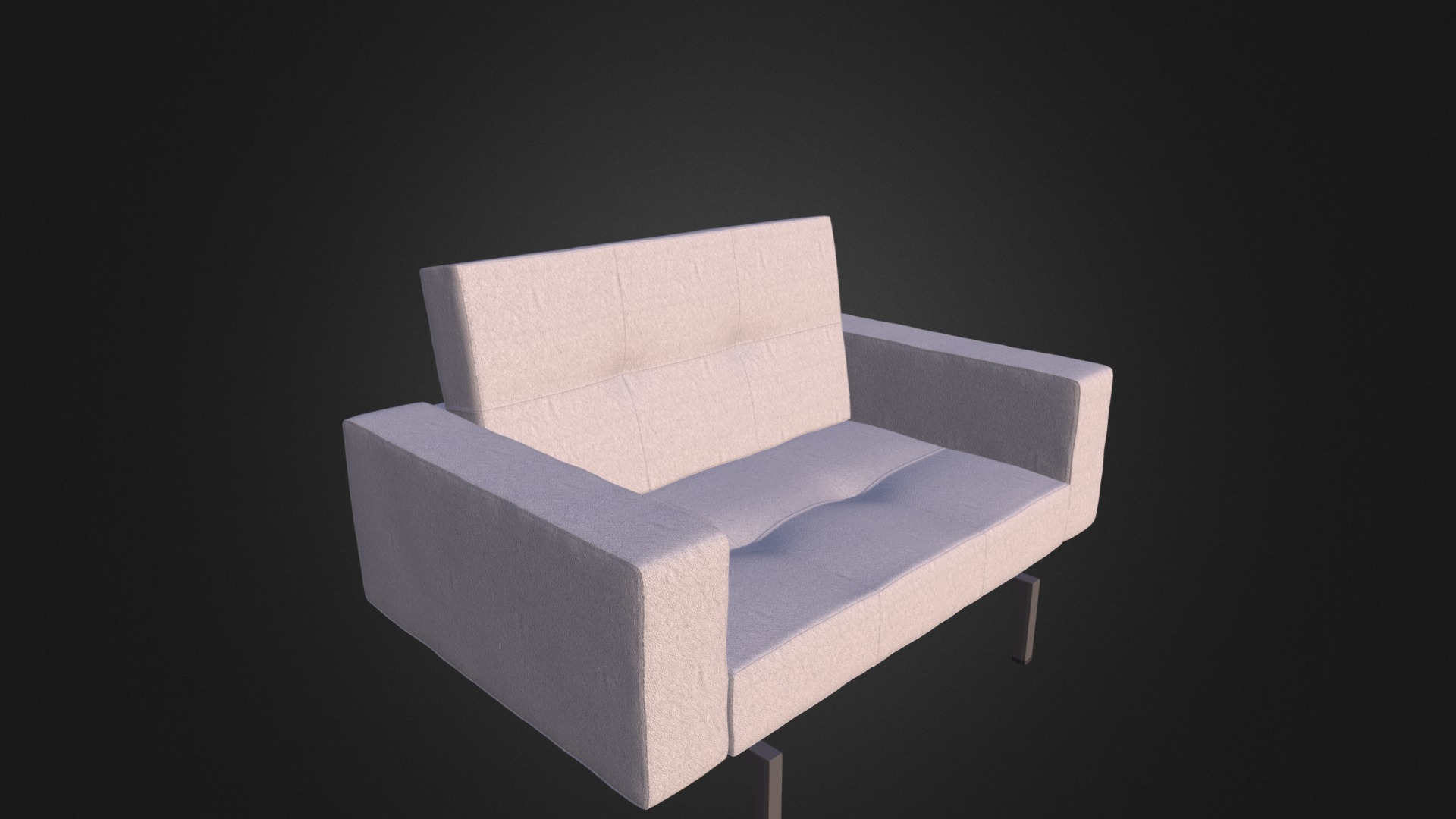 3D model Black Leather Armchair II - This is a 3D model of the Black Leather Armchair II. The 3D model is about a cube shaped box.