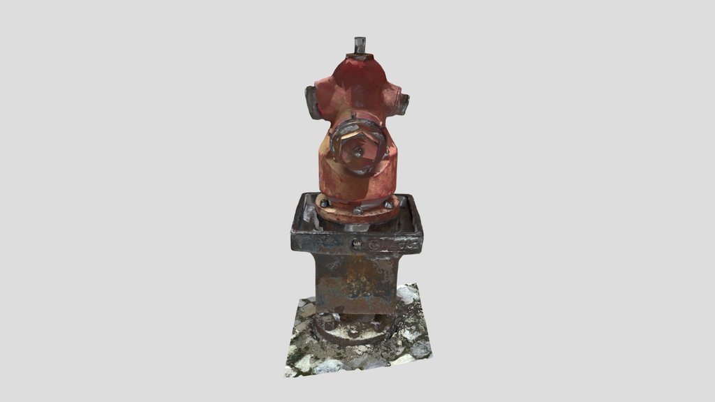 Red Fire Hydrant Photoscanned