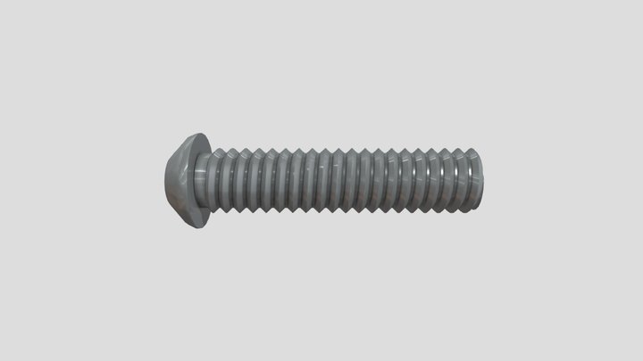 PARAFUSO MAQUINA REDONDA FENDA 3D Model