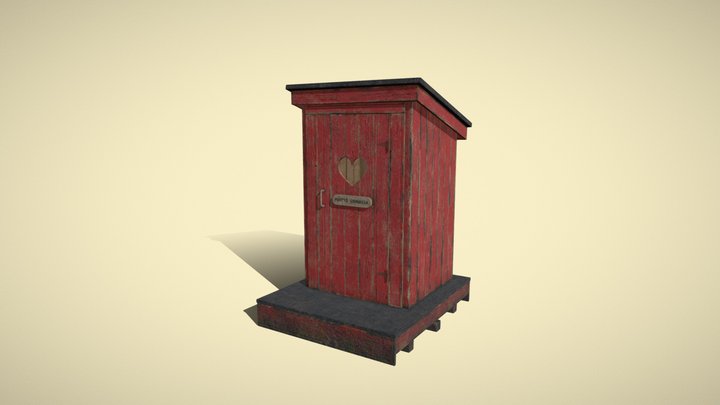 Traditional Finnish shit house 3D Model