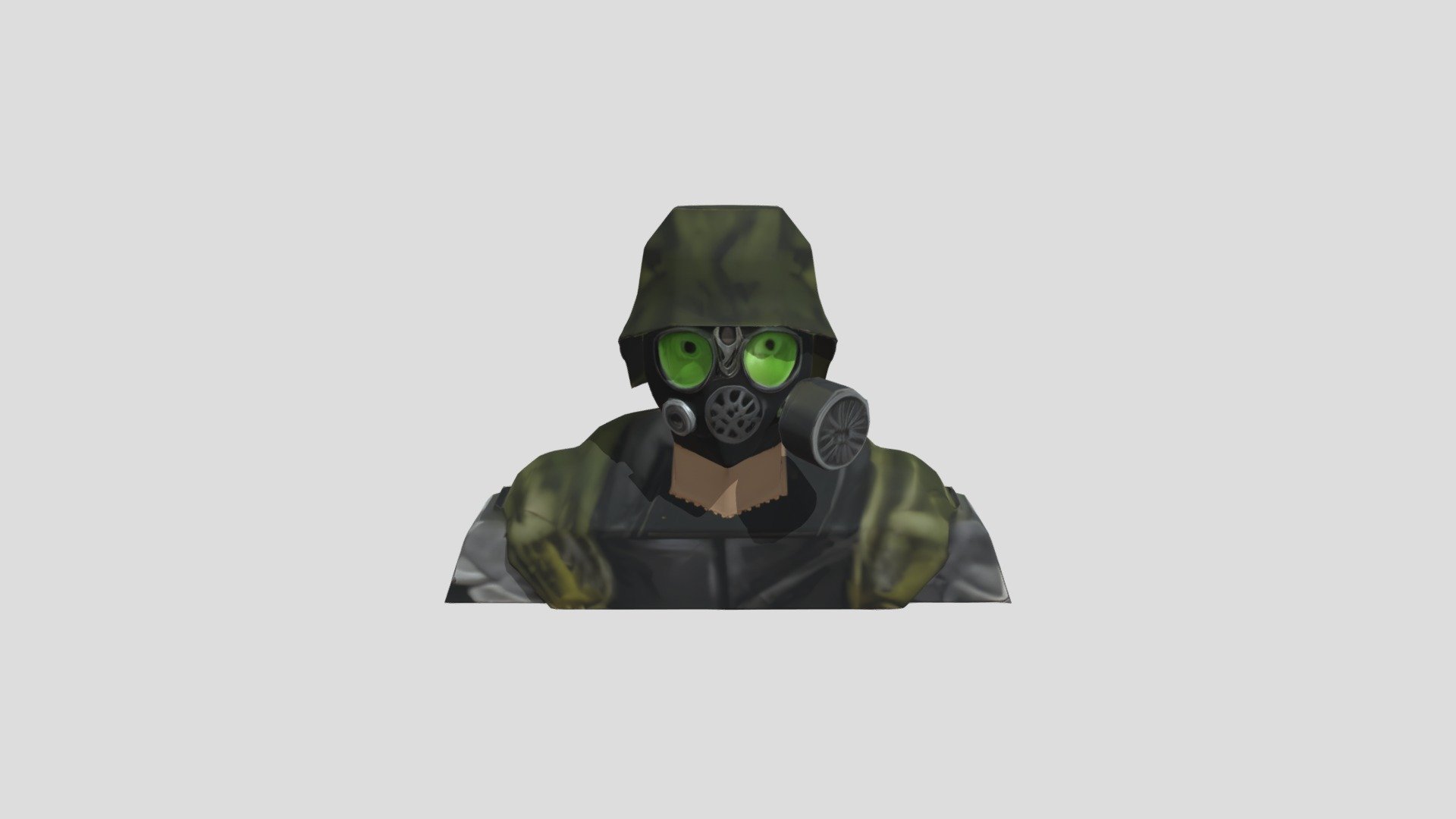 Gas mask soldier with green goggles - 3D model by kistox [cfb0c4f ...