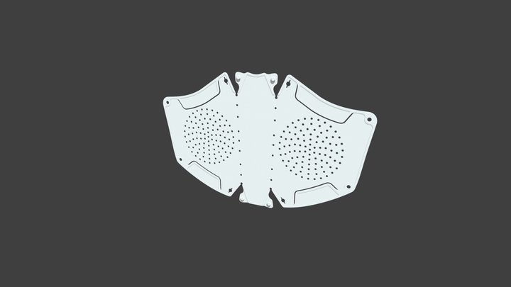 Japanese mask using kitchen towel as filter 3D Model