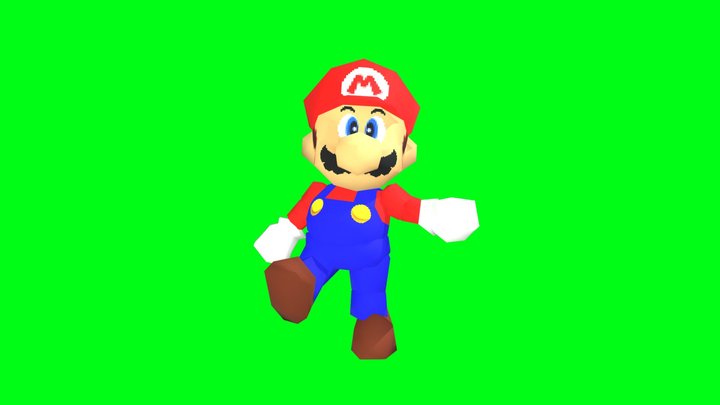 super mario 64 rigged and fixed textures remake 3D Model