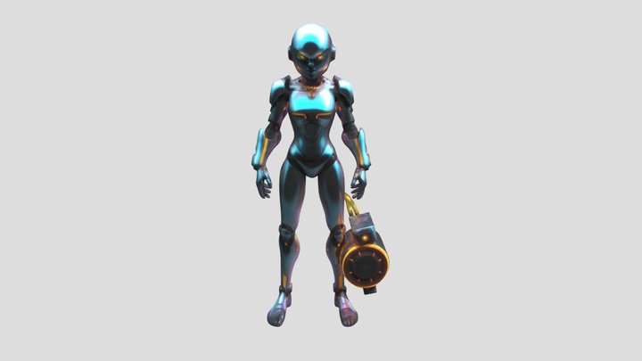 humanoid figure with a sleek 3D Model