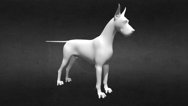 Great Dane Lowpoly 3D Model