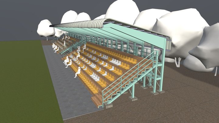 Estructura Cubierta Estadio Llimpo 3D Model