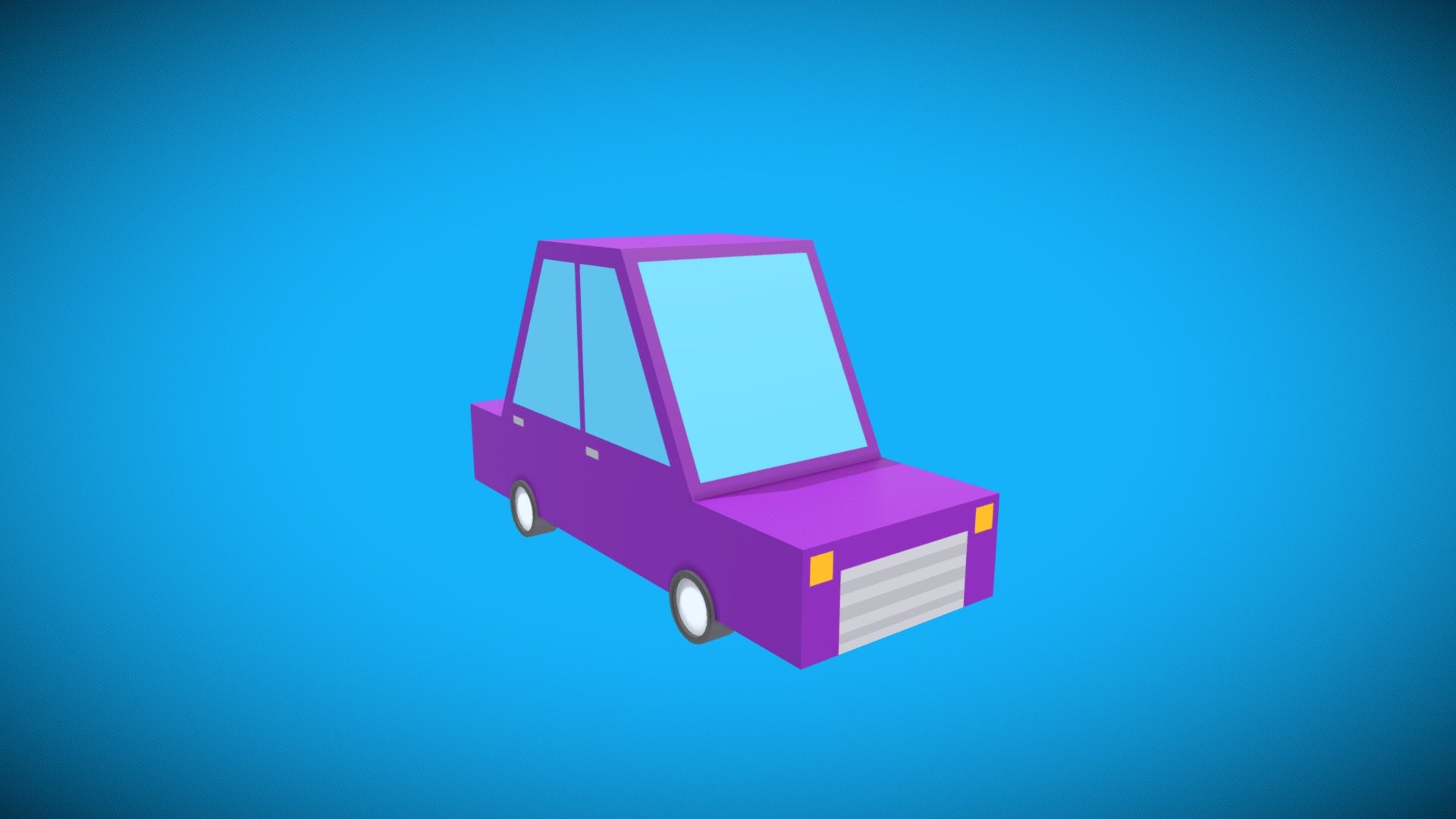 Purple Low Poly Car