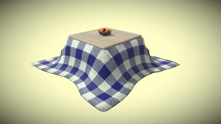 Kotatsu – Japanese Heated Table with Blanket 3D Model