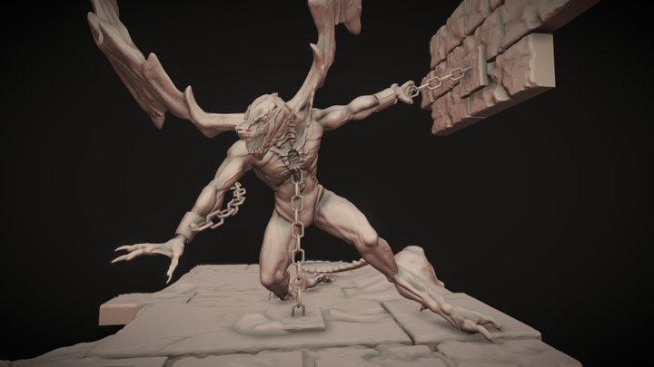 Man Dragon 3D Model