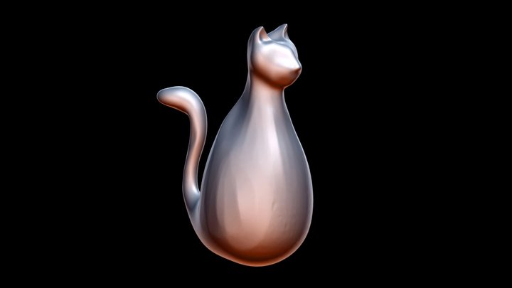 cat minimal sculpture 3D Model