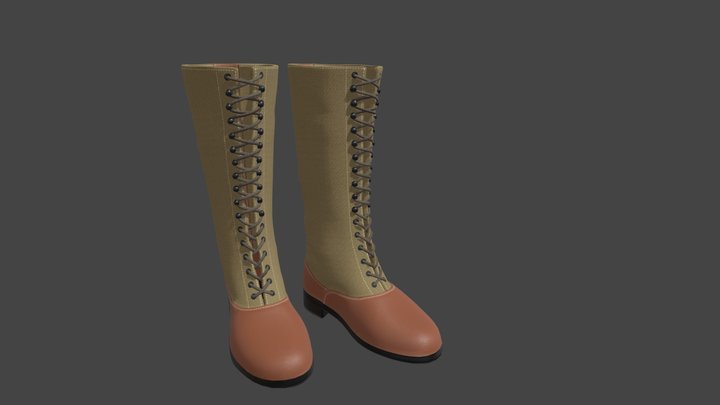 Military Boots WW2 3D Model