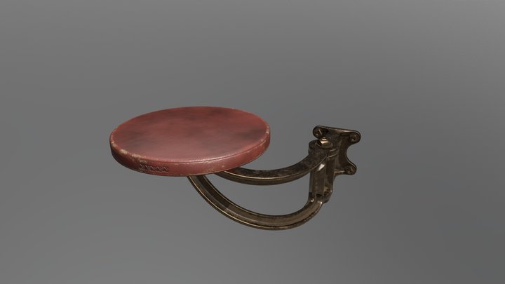 Vintage bar stool 3D Model