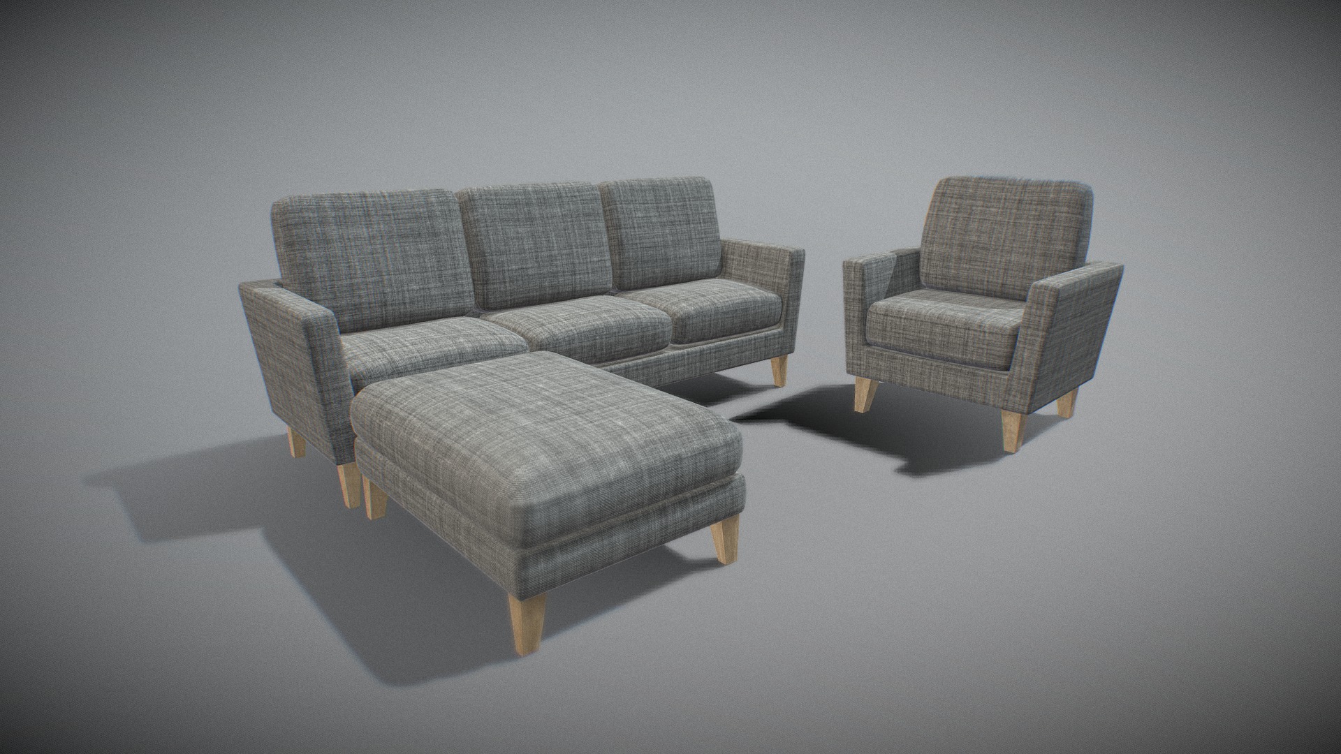 3D model FurnitureSetPack-01 - This is a 3D model of the FurnitureSetPack-01. The 3D model is about a couple of couches.